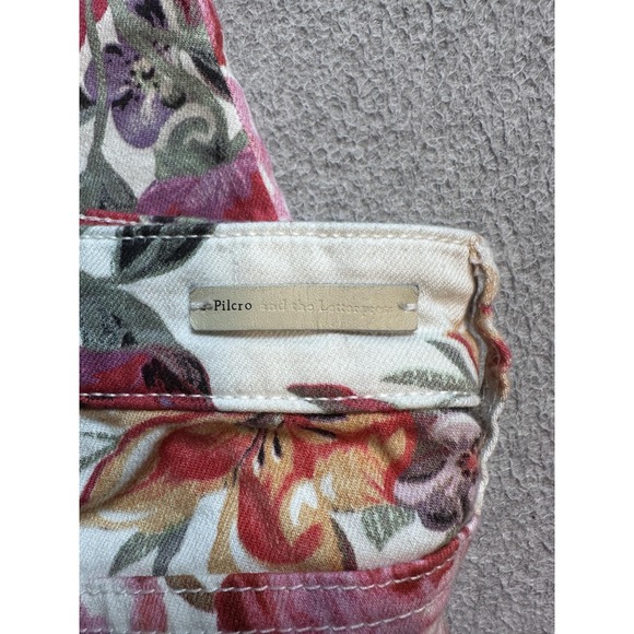 Pilcro And The Letterpress Mid Rise Skinny Jeans Womens 30 Floral Stretch Denim - Picture 14 of 15